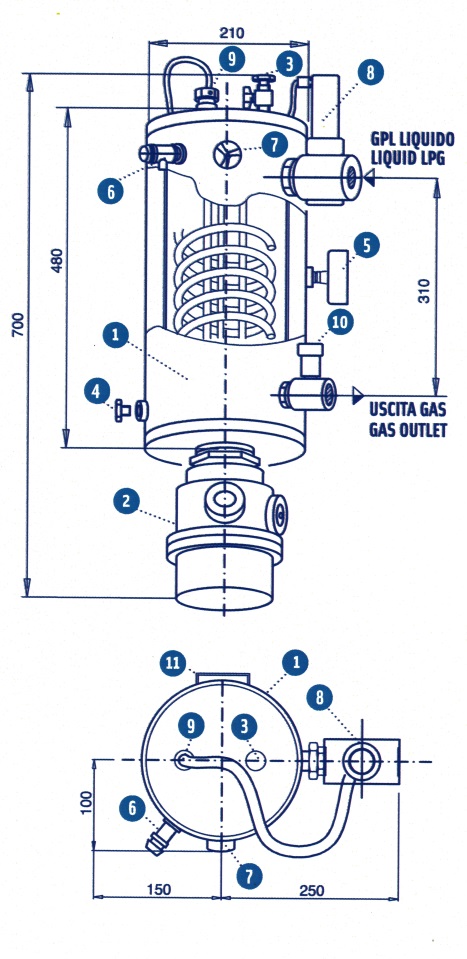 Parownik elektryczny Pegoraro 40 kg schemat